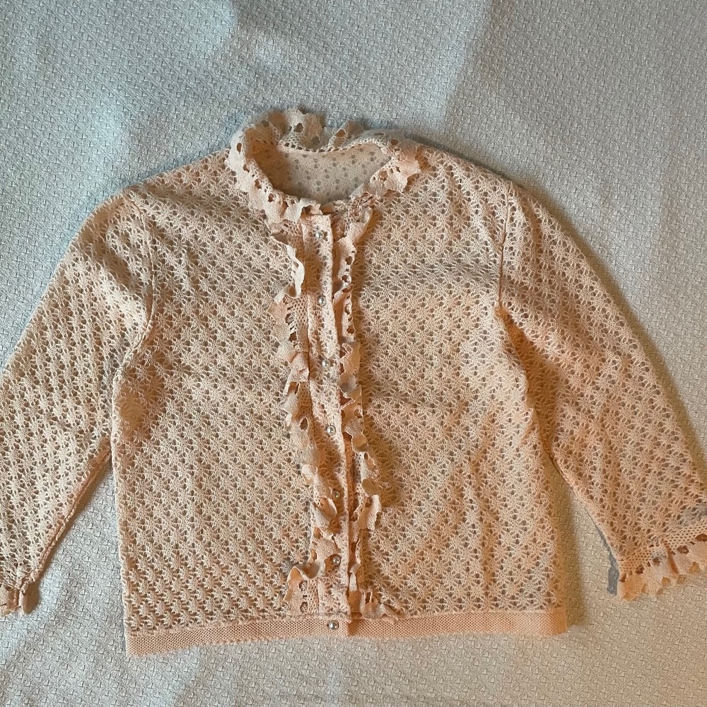 Sweater Vintage 50’s / 60’s Peach Knit Small